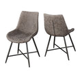 Ramona Pu Side Chair Set Of 2 Brown Dark Brown Iron