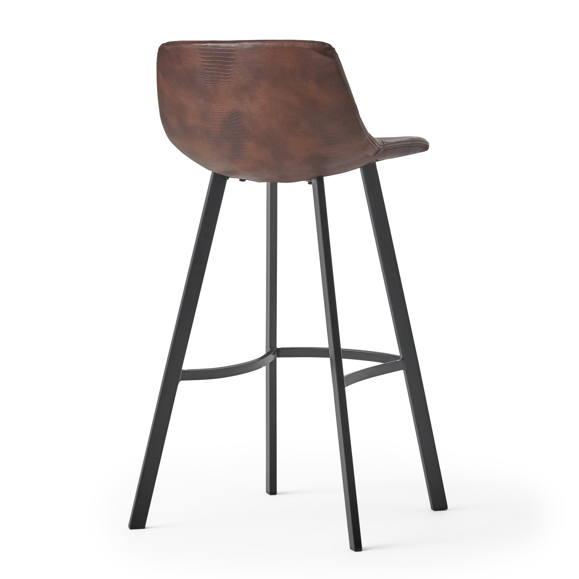 Set Of 2 30" Dax Faux Leather Barstool Brown Brown Set Of 2 Pu