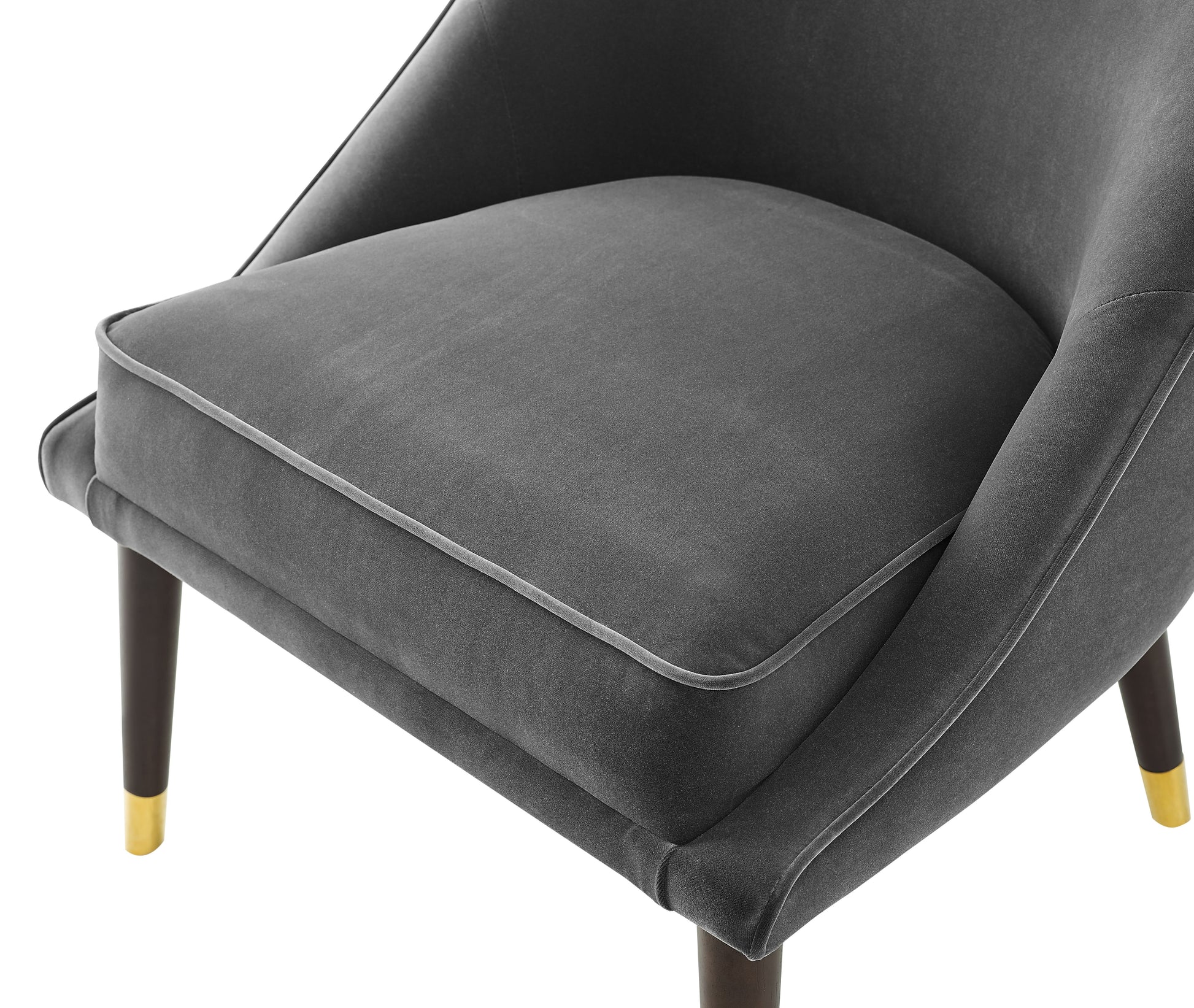 Avalon Velvet Accent Chair Charcoal Dark Gray Faux Leather