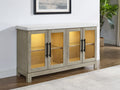 Csrena Lighted White Marble Sideboard Brown -