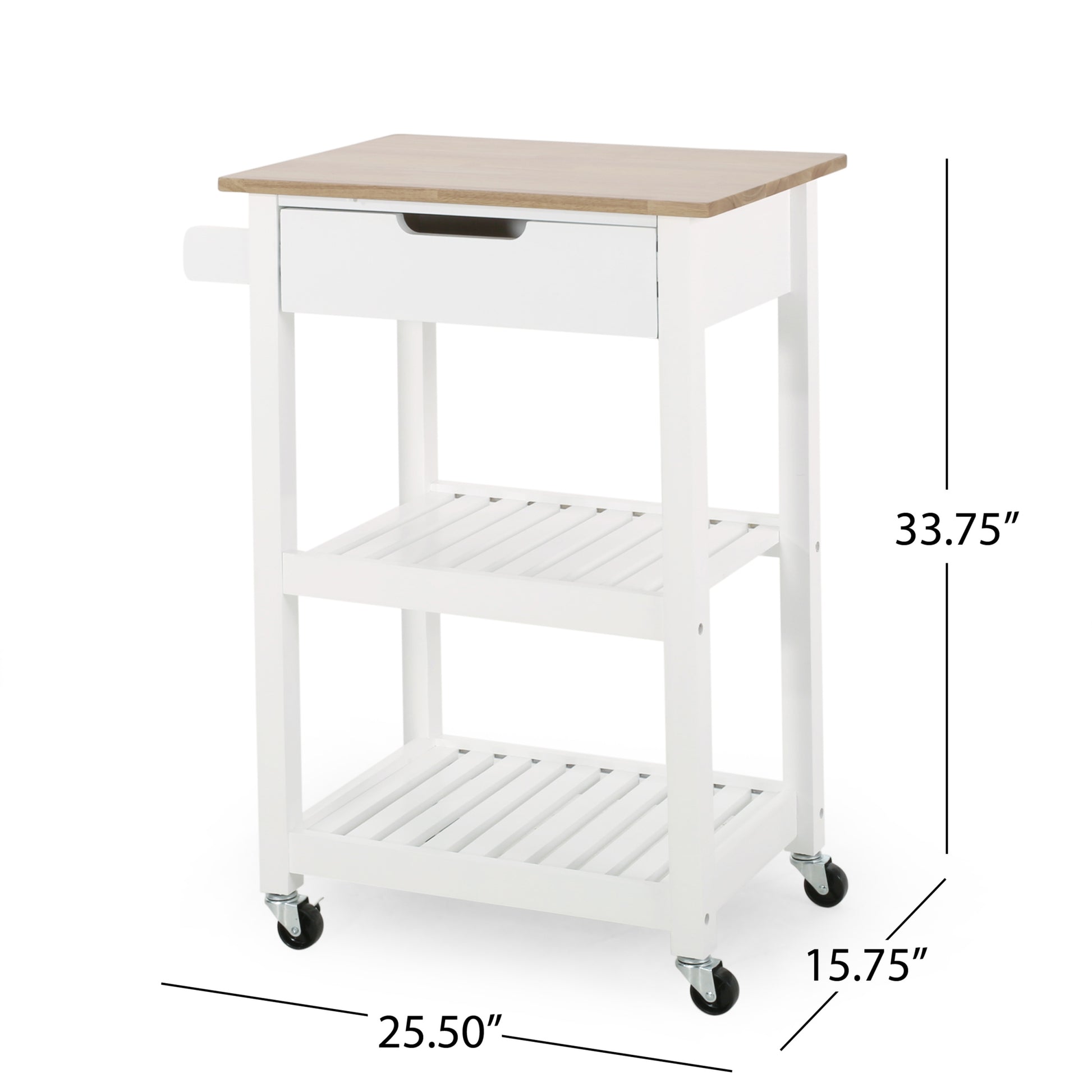 Kitchen Cart White Wood