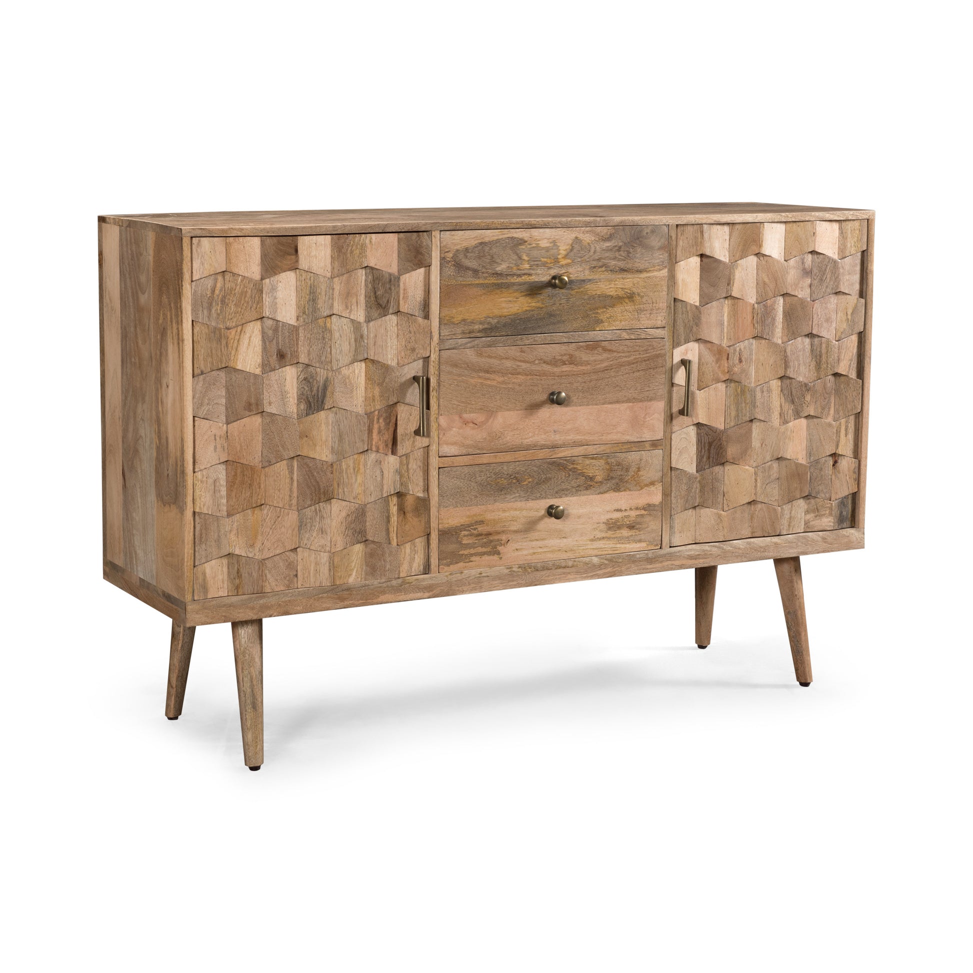 3 Drawer Sideboard With 2 Door Kd Legs Natural Wood