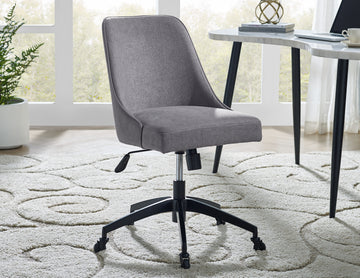 Kinsley Swivel Upholstered Desk Chair Dark Gray Dark Gray Fabric