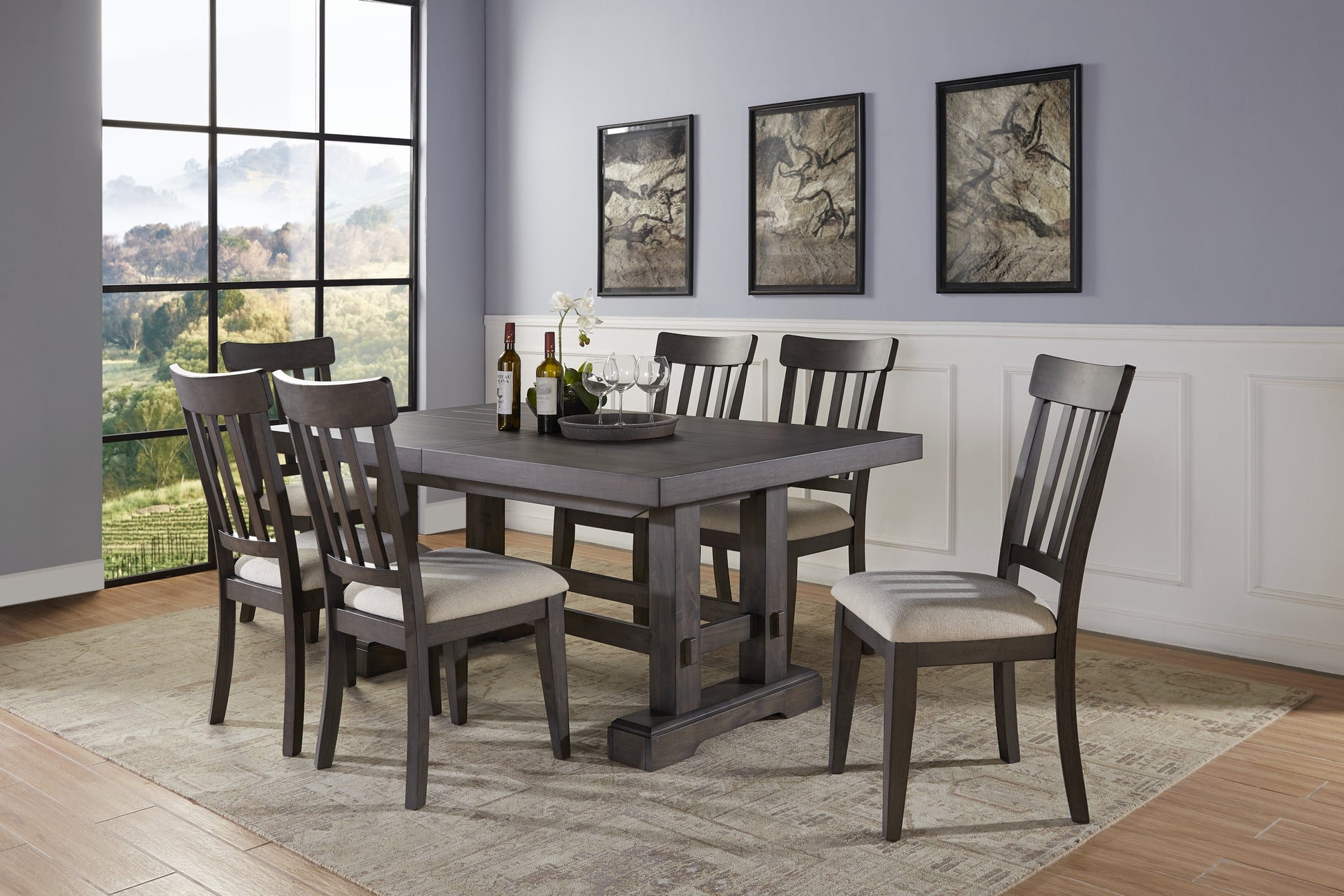 Napa Dining Table Brown Dark Brown Wood