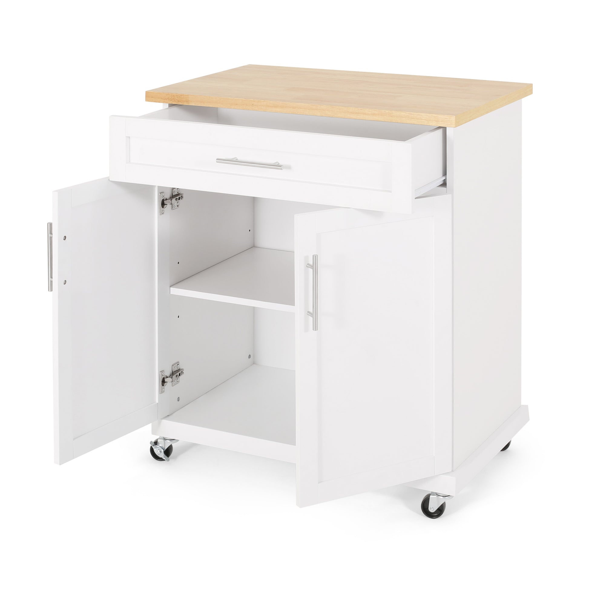 Kitchen Cart White Wood