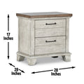 Bear Creek Nightstand Pearl Silver Silver White Wood