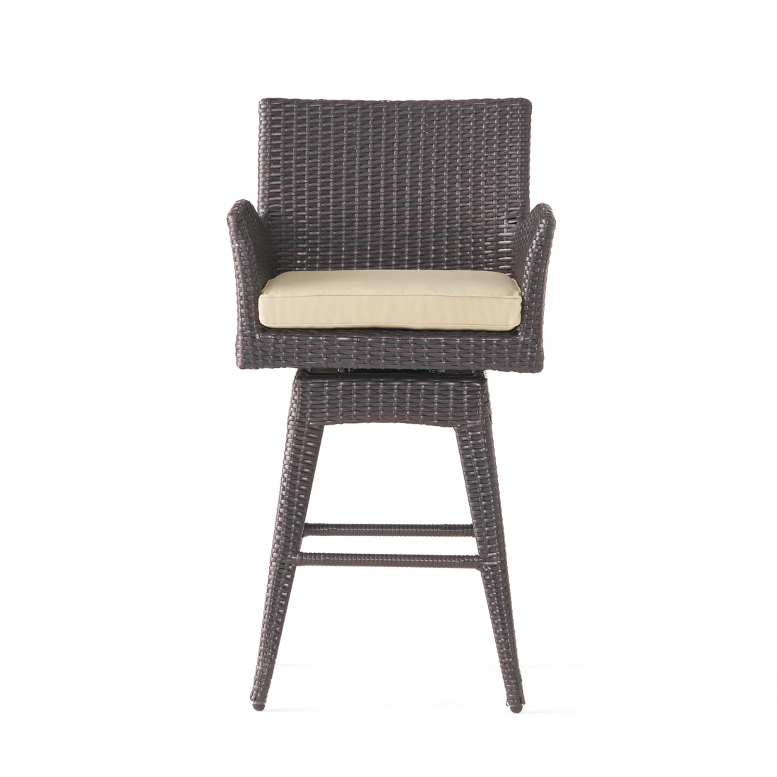 Pe Swivel Arm Bar Stool Brown Multi Rattan