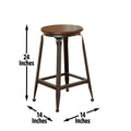 Adele Counter Stool Set Of 2 Dark Brown Dark Brown Metal