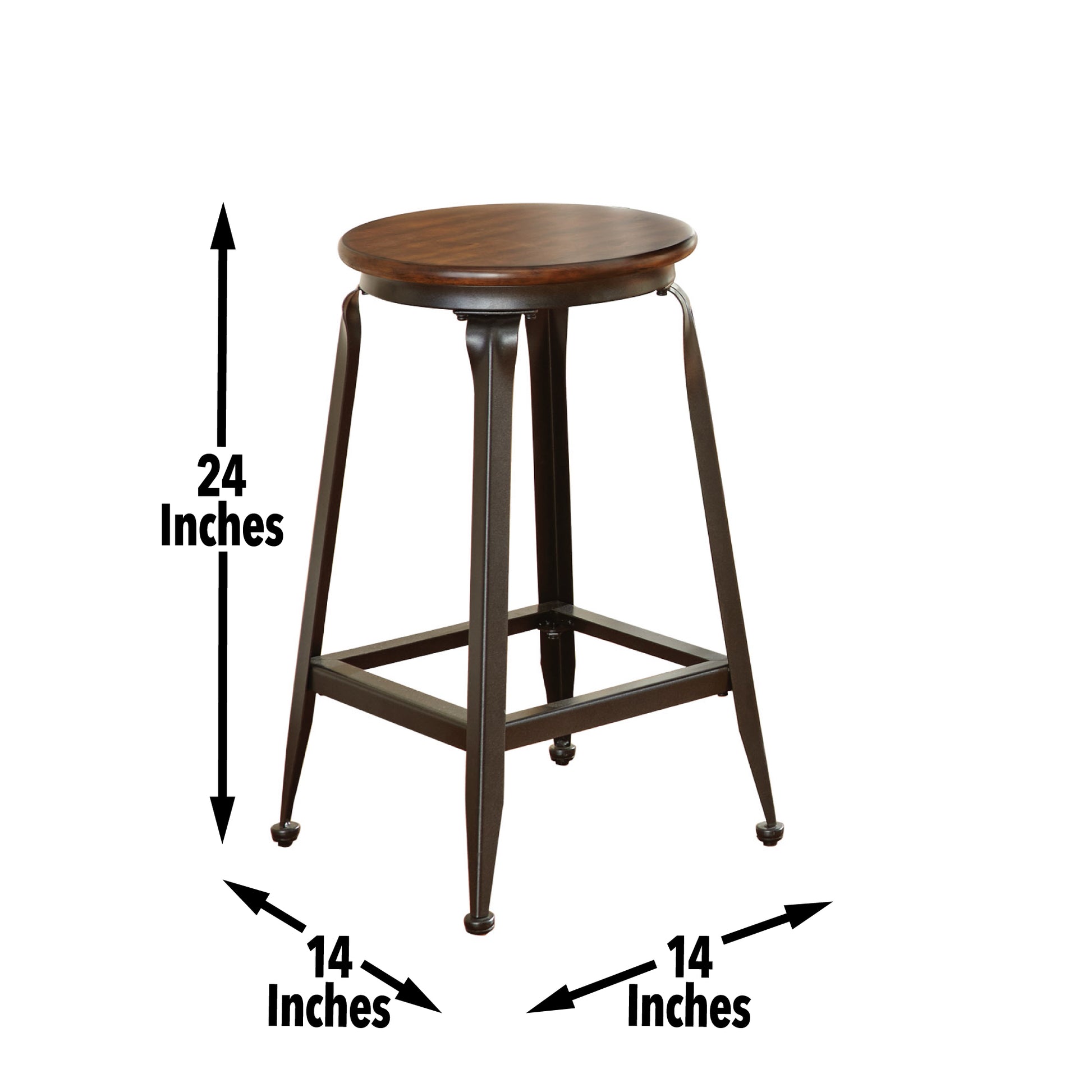 Adele Counter Stool Set Of 2 Dark Brown Dark Brown Metal