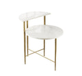 Patna White Marble Top Side End Table White White Marble