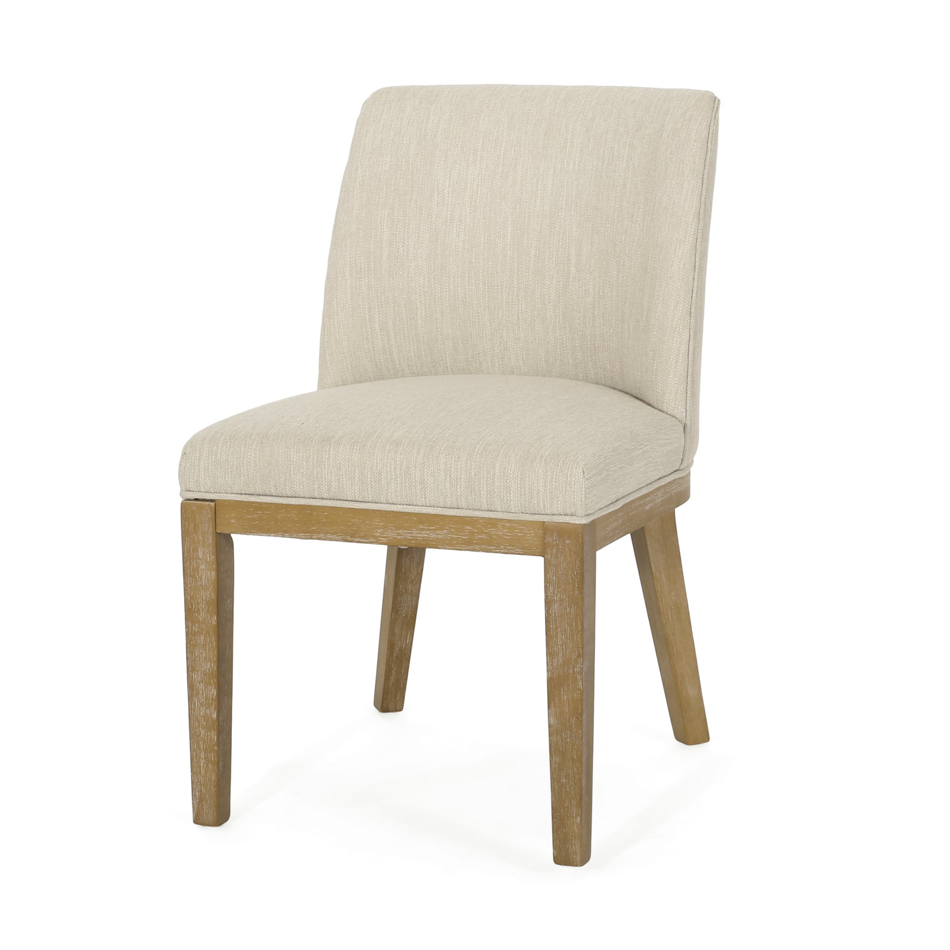 Dining Chair Mp2 Set Of 2 Beige Solid Wood Mdf