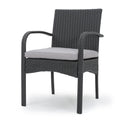 Cordoba Kd Pe Wicker Dining Chair Grey Pe Rattan Iron Waterproof Fabric