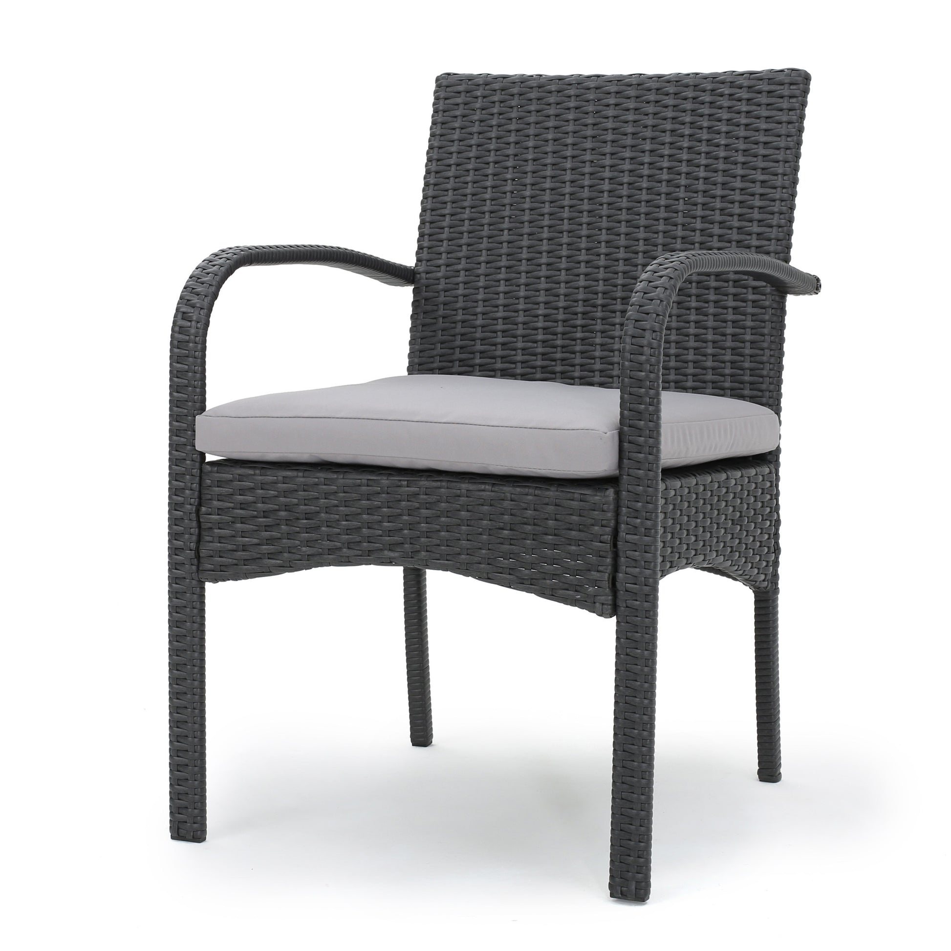 Cordoba Kd Pe Wicker Dining Chair Grey Pe Rattan Iron Waterproof Fabric