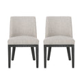 Dining Chair Mp2 Set Of 2 Light Grey Fabric