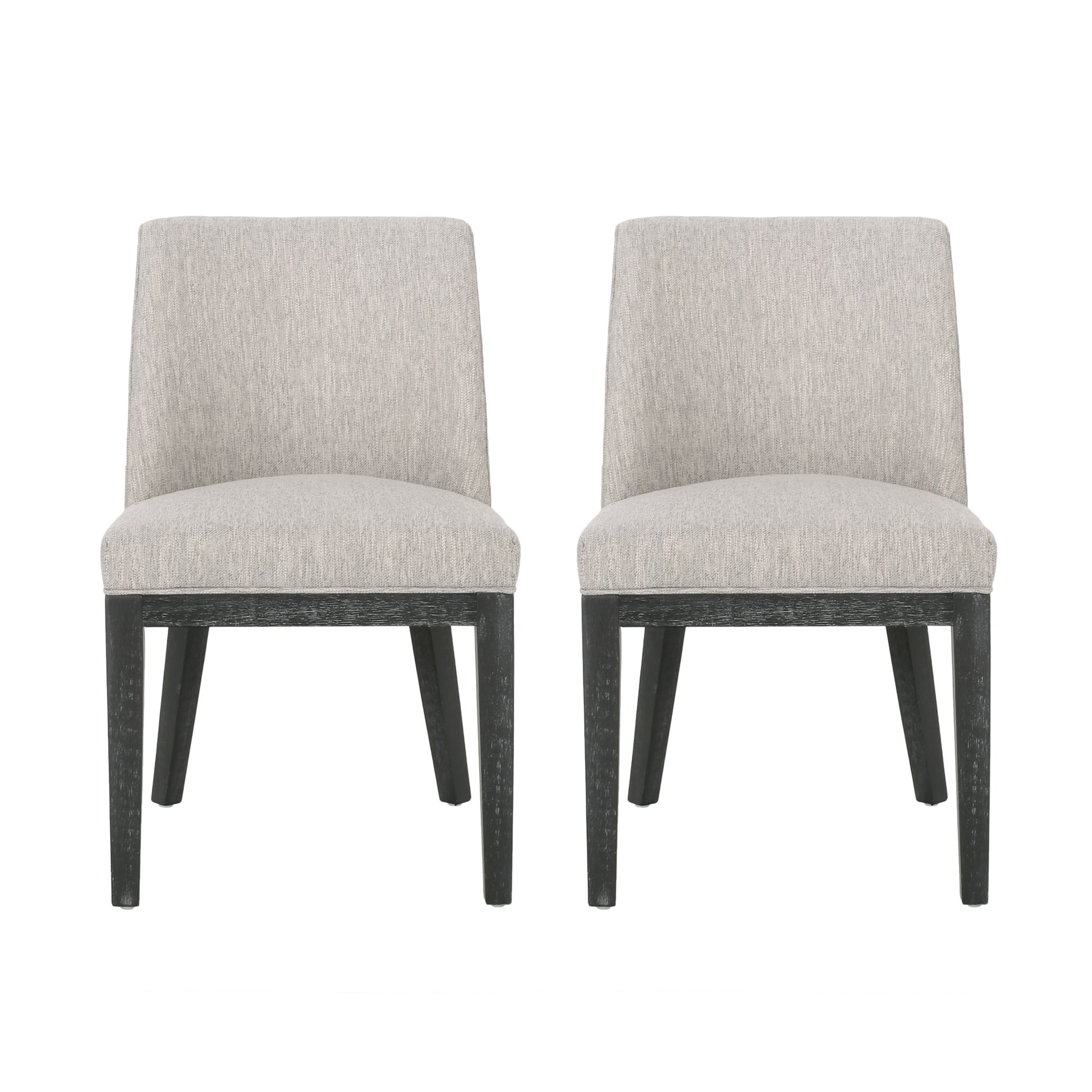 Dining Chair Mp2 Set Of 2 Light Grey Fabric