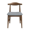 Damian Mid Century Solid Wood Dining Chair Gray Solid Wood