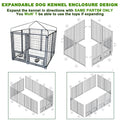 Outdoor Dog Kennel 4.5' X 4.5' X 4.8' With Waterproof Heavy Duty Metal Dog Cage,Outside Dog Enclosure With Lockable Door With Roof & Rotating Feeding Door,2 Bowl Holders And Bowls For Small Medium Dog Grey Outdoor Kennel Metal