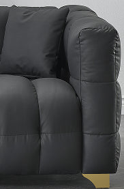 80 Inches Long, 21.7 Inches Deep, American Body Structure, Technology Fabric Sofa, 3 Seats Waterproof And Stain Proof, Black Anti Cat Paw Sofa Black Polyester Blend 3 Seat