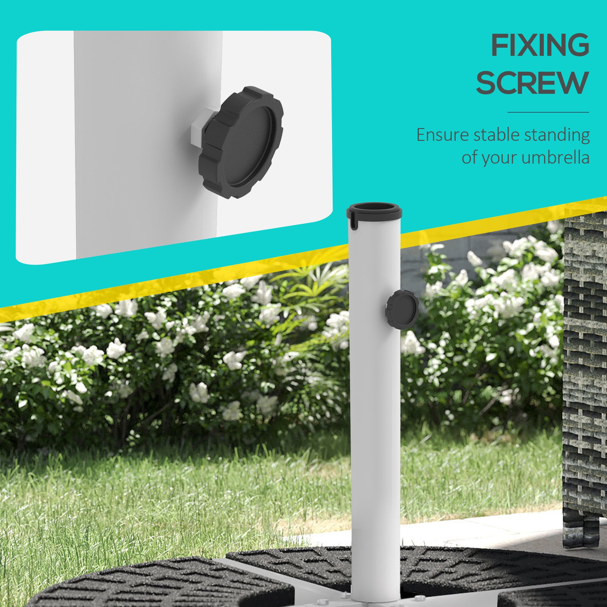 Outsunny Outdoor Universal Cross Brace Stand For Small Offset Umbrella Or Large Market Umbrella, Cross Umbrella Base For Patio Umbrella, White White Steel