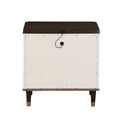 White And Brown 2 Drawer Nightstand With Usb Port Brown White 2 Drawers Bedroom Rectangle Modern Drawers White Wood