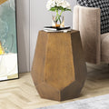 Metal Hammered End Table Gold Coffee & End Tables Round Iron