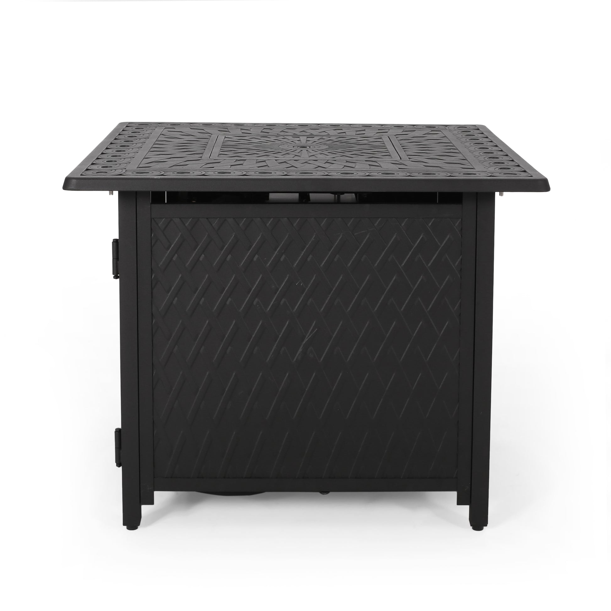 Aspen 32" Square Firepit 37,000 Btu Matt Black Aluminium