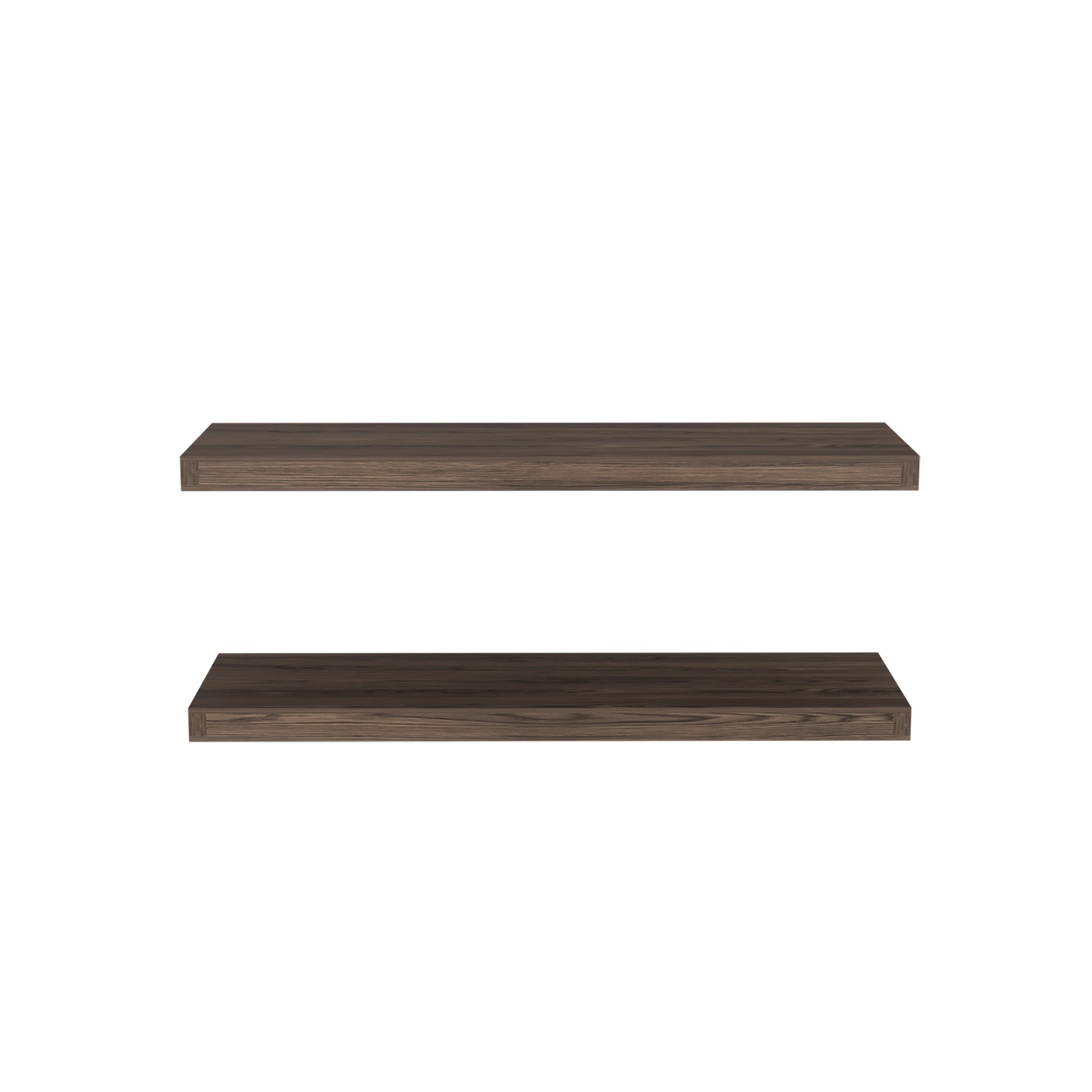 Ecco 31.5" Wide Floating Shelves Set Of 2, Shelves For Wall Decor For Bedroom, Bathroom Storage Shelves, Book Shelves For Living Room 2 Or Less Brown Primary Living Space Modern With Doors Particle