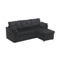 United We Win Furniture, Modular L Shaped Sofa, Modular Long Sofa With Reversible Chaise Lounge, Sofa Bed, Sleeper Sofa, Modular Sofa Combination With Storage Seats. Black Velvet 3 Seat