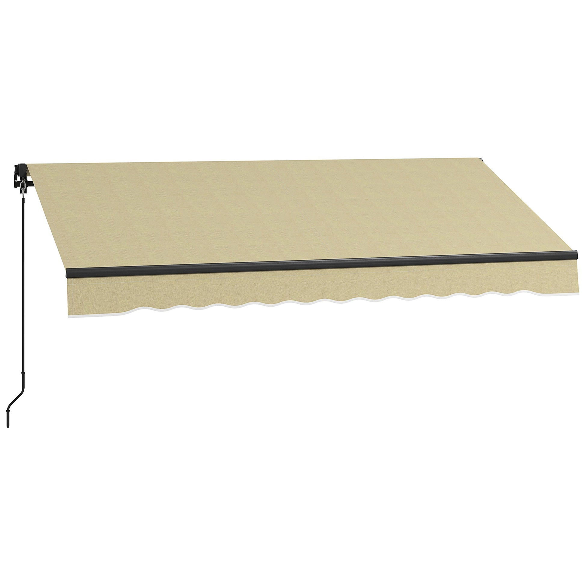 Outsunny 8' X 6.5' Retractable Awning, Patio Awning Sunshade Shelter With Manual Crank Handle, 280Gsm Uv Resistant Fabric And Aluminum Frame For Deck, Balcony, Yard, Beige Beige Polyester