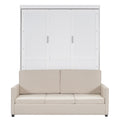 Queen Size Murphy Bed Wall Bed With Cushion, White Queen White Mdf Lvl