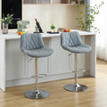 Counter Height Bar Stools Kitchen Island Barstools Adjustable Swivel Counter Stool Bar Height Island Chairs With Back,Set Of 2,Gray Gray Dining Room Modern Bar Stools Set Of 2 Foam Pu Leather