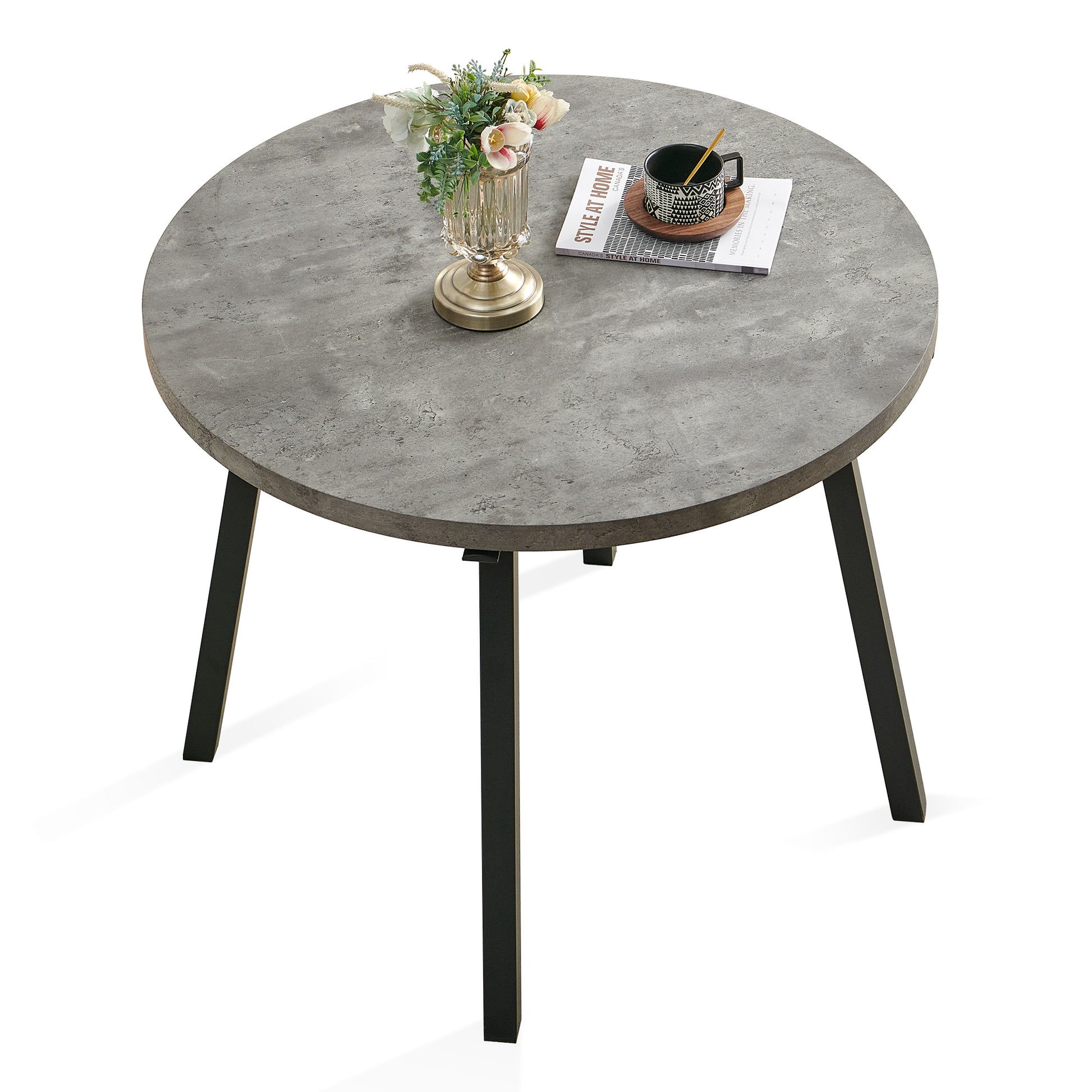 Table Top Only Grey Round Dining Table Stone Gray Mdf