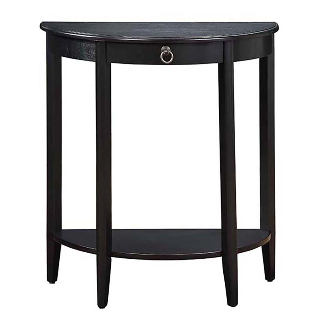 Black Console Table With Bottom Shelf - Black