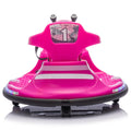 12V Kids Ride On Bumper Car W Parents Control,Rotate 360 Degrees,Two Handed Switch For Direction Control,Bumper Strip,Light Belt,Mp3 Music,Bluetooth,Provide A Speed Of 0.75Mph For Kids Of 2 5 Rose