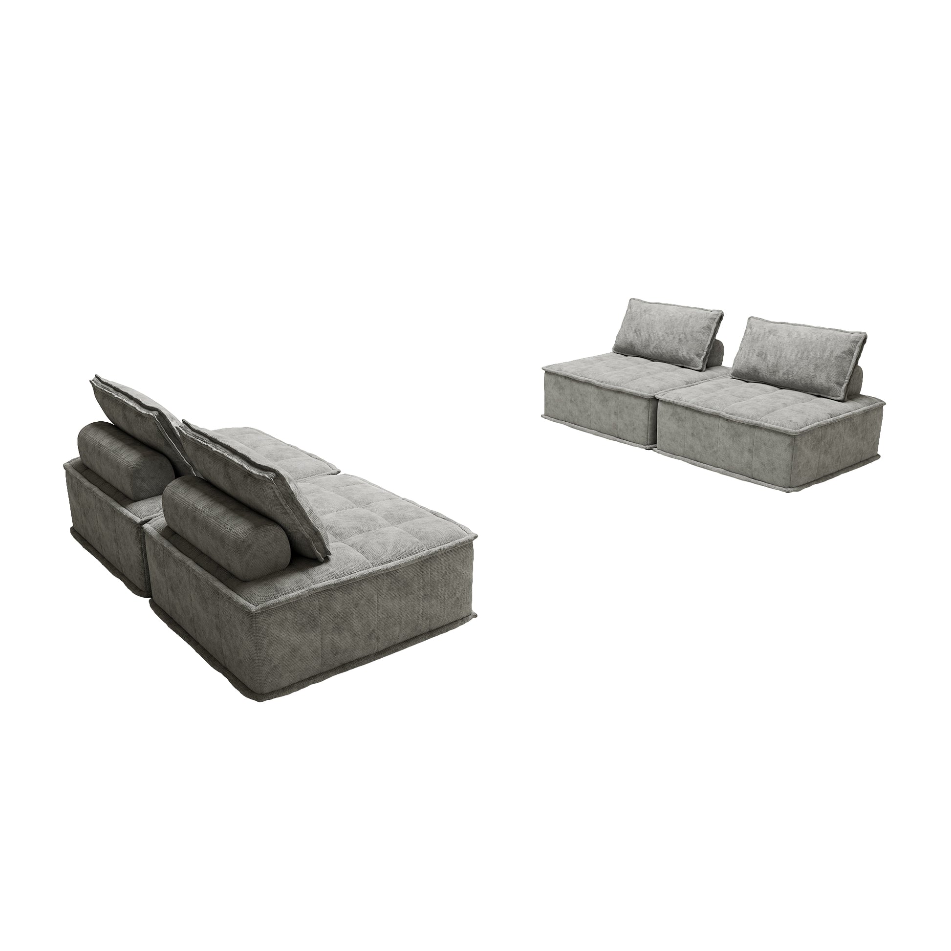 Modular 4 Piece Sofa With Adjustable And Removable Backrests For Ultimate Comfort Oversized Sofa Chenille Light Grey Sofa Light Gray Chenille 4 Seat