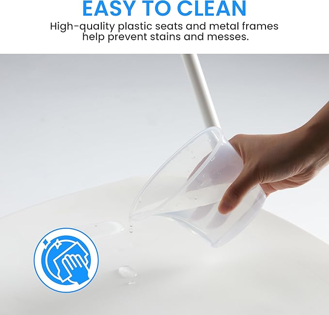 10 Pcs Folding Chair Plastic, Foldable Stackable Portable Seat With Metal Frame 330Lb Capacity, Outdoor Indoor Commercial For Party, Wedding, Event, Office, Patio, Picnic, Kitchen, White White