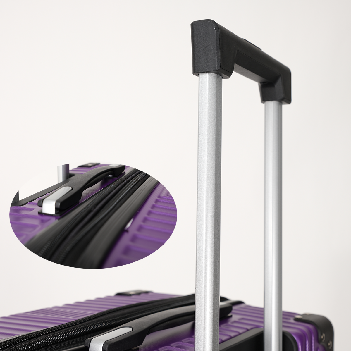 Long Holiday Luggage Set Of 3 Pieces 20.25.29 Inches Abs Hard Shell Luggage, With Password Lock Universal Wheel Lightweight Carry On Luggage Purple Abs