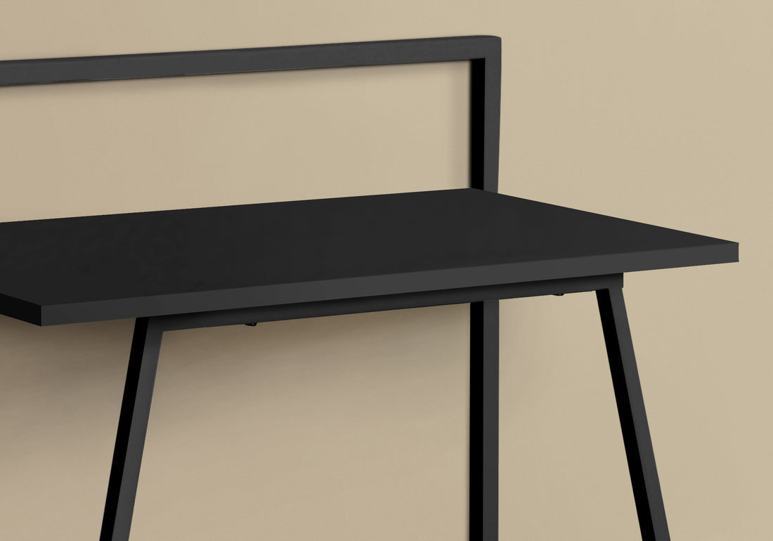 Computer Desk, Home Office, Laptop, 30"L, Work, Black Laminate, Black Metal, Contemporary, Modern Black Mdf