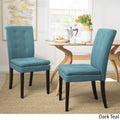 Dining Chair Aqua Blue Wood Fabric