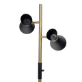 Axis Brassed Gold Floor Lamp With 4 Way Switch Double Spots With Metal Base Black,Gold Table&Floor Lamps Brass