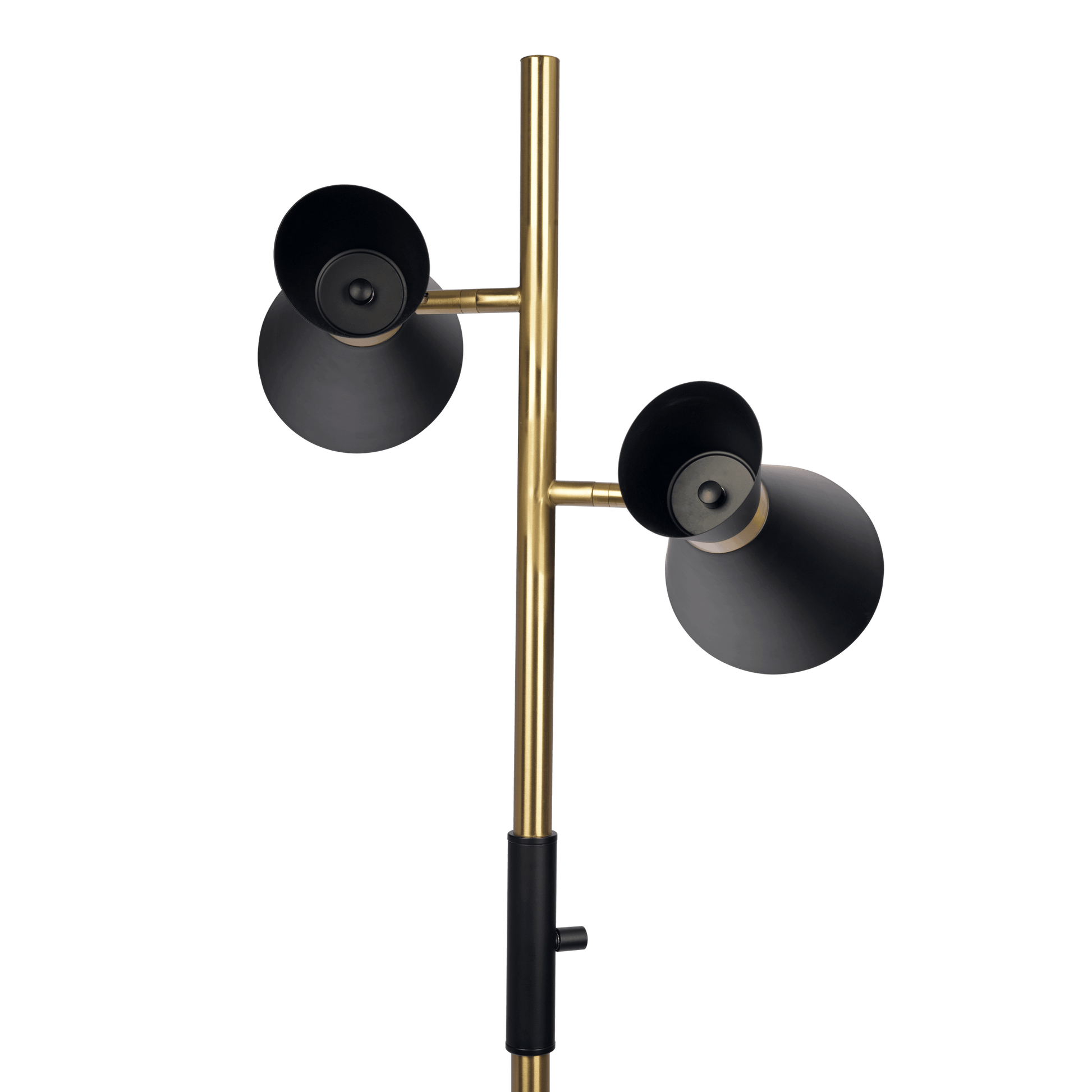 Axis Brassed Gold Floor Lamp With 4 Way Switch Double Spots With Metal Base Black,Gold Table&Floor Lamps Brass