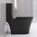 Matte Black Elongated One Piece Toilet Dual Flush 1.1 1.6 Gpf Water Saving Map 1000G,Matte Black Matte Black Bathroom Modern Porcelain