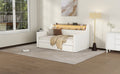 Twin Size Daybed With Drawers, Upholstered Daybed With Charging Station And Led Lights, White Old Item W1580S00021 Twin White Pu Leather