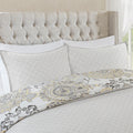 3 Piece Cotton Floral Printed Reversible Duvet Cover Set Queen Multicolor Polyester