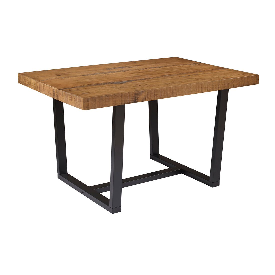 Rustic Metal And Solid Distressed Dining Table Rustic Oak Oak Pine