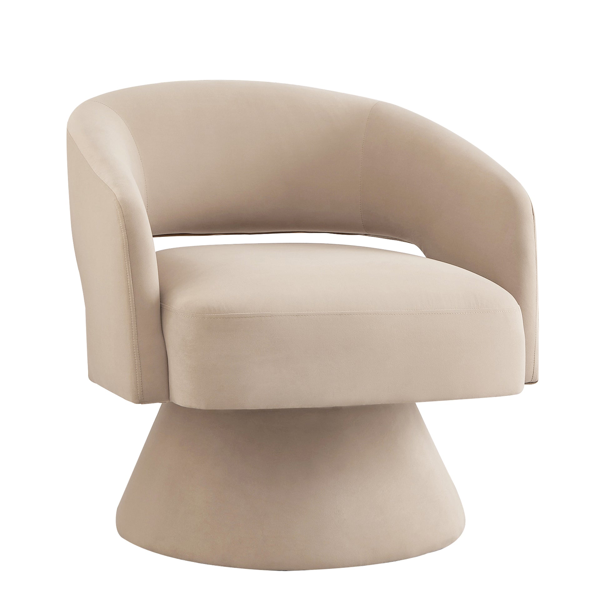 Modern Swivel Barrel Chair, Upholstered Velvet Round Accent Chairs,360