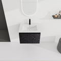 24'' Floating Wall Mounted Bathroom Vanity With Ceramics Sink & Soft Close Cabinet Door, Kd Package Black 2 Soft Close Doors Bathroom Wall Mounted Modern Plywood