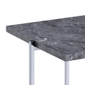 Grey And Chrome Rectangle End Table Grey Silver Primary Living Space Rectangular Marble Metal