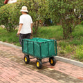 Flower Cart Garden Flower Cart Is Easier To Transport Firewood Green Cloth Bag Green Iron,Oxford Fabric