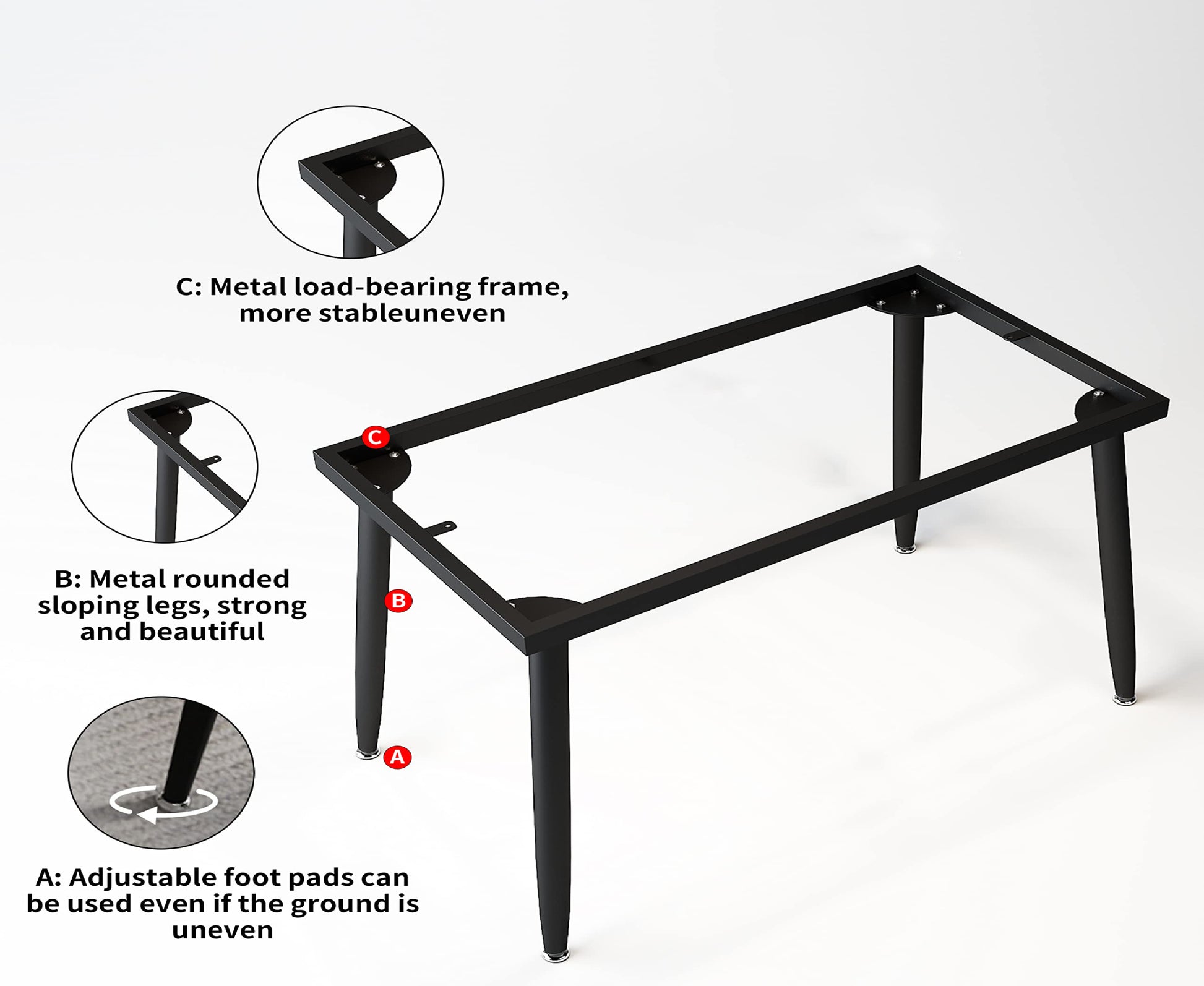 62.9" Dining Table With Sintered Stone Table Top And Metal Legs, Modern Kitchen Table For Living Room, Dining Room,Home And Office, White Table Matte White Dining Room Rectangular Carbon Steel Sintered Stone